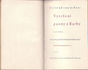 Vytržení Panny z Barby od Gertrud von Le Fort