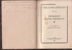 Přehledný dějepis všeobecný 1927 od Bohumil Svačina.