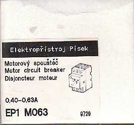  Motor.spouštěč EP1M6,3  0,40-0,63A