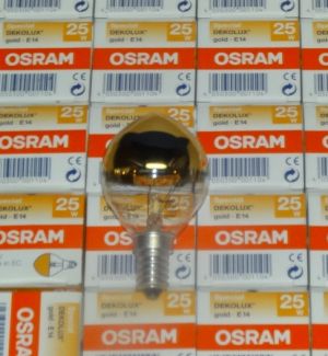 Žárovky OSRAM DEKOLUX GOLD E14 CLEAR 230V 25W.
