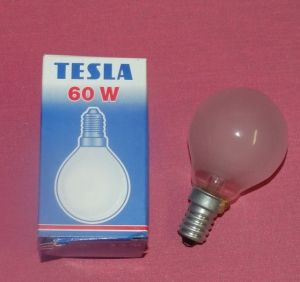 Žárovka Tesla 60W kapková, matná. 