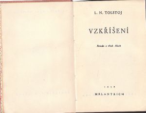 Vzkříšení, Lev Nikolajevič Tolstoj 1930
