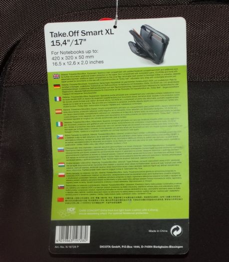Brašna na notebook DicotaTake.Off Smart XL černá 15,4/17"