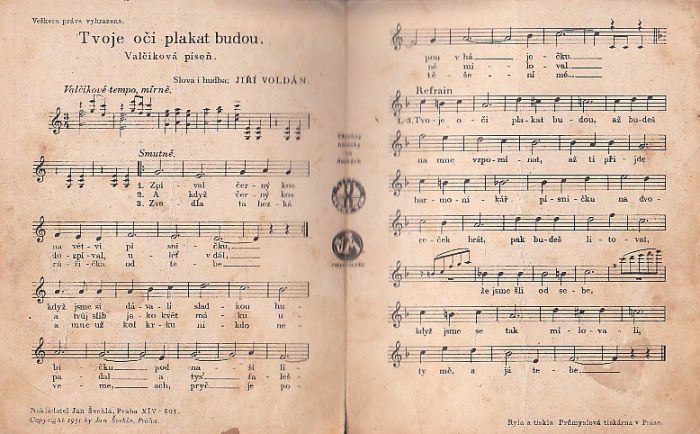 Osadní písně z kytarovým doprovodem. Tvoje oči plakat budou. 