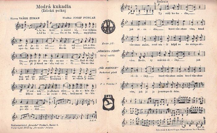 Osadní písně z kytarovým doprovodem. Modrá kukadla