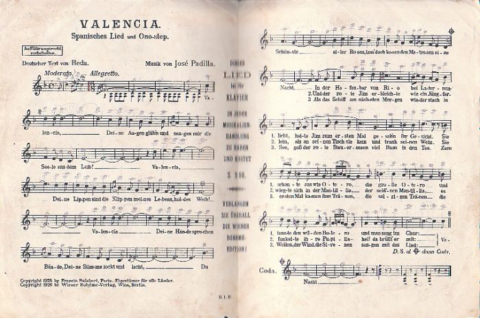 Osadní písně z kytarovým doprovodem. Valencia