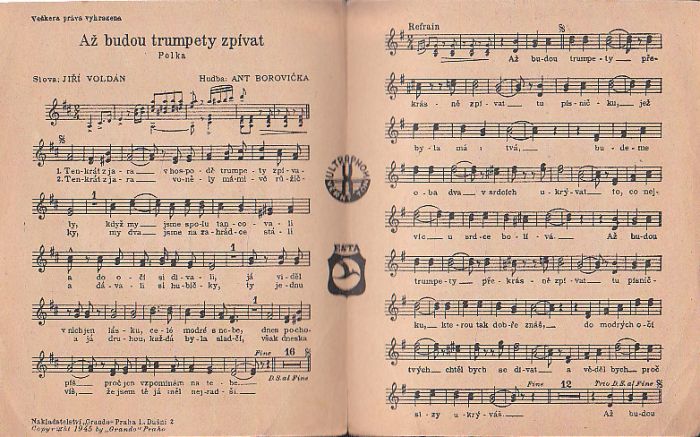 Osadní písně z kytarovým doprovodem. Až budou trumpety zpívat.