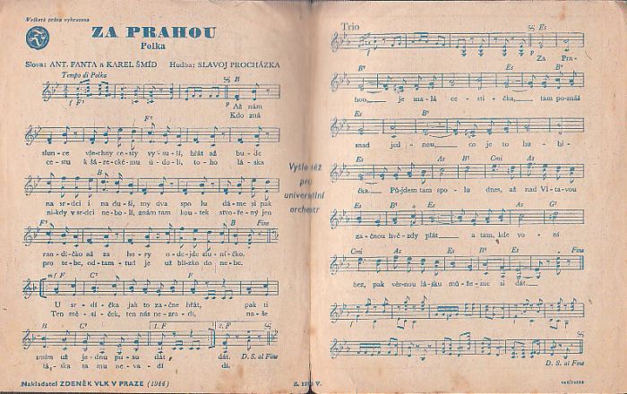 Osadní písně z kytarovým doprovodem. Za Prahou.