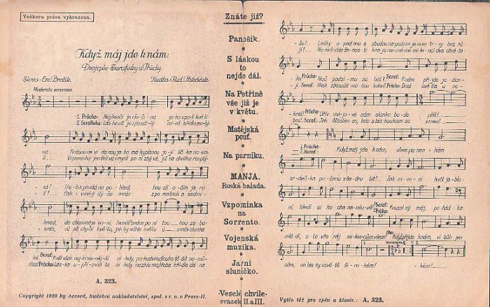 Osadní písně z kytarovým doprovodem. Když Máj jde k nám.