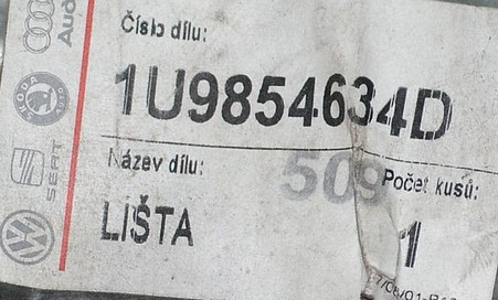 Lišta krycí 1U9854634D