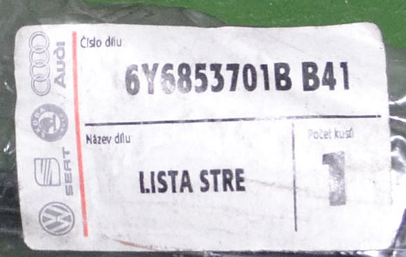 Lišta střešní levá fabia hatchback / černá / 6Y6853701B B41