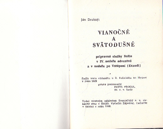 Vianočné a svatodušné prípravné služby božie