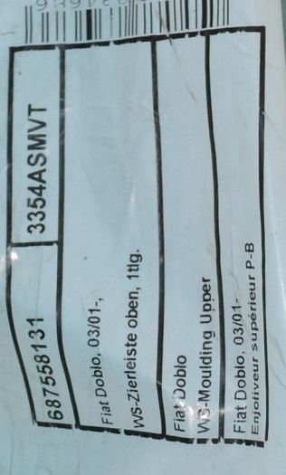 Bauset čelního skla FIAT DOBLO, r.v. 01-