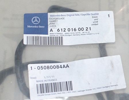 Sada těsnění, kryt hlavy válce, OE MERCEDES 612 016 00 21