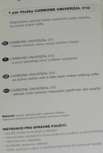 Vložky Carbone universál.