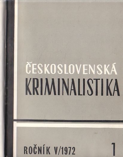 Československá kriminalistika V/1972