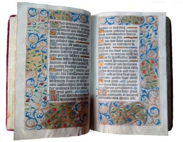 Faksimile knihy Horae principii de Rohan.Takzvané knihy hodinek, latinsky „Horae“,