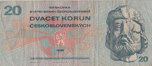 České papírové peníze 20/1970