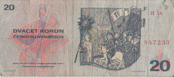 České papírové peníze 20/1970