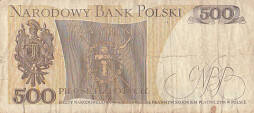 Polské papírové peníze  500/1982