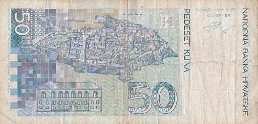 Chorvatsko papírové peníze 50 kuna/1993