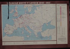 Mapa - Dělnické hnutí v letech 1848 až 1917.