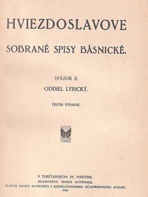 Hviezdoslavové sebrané spisy básnické 2.