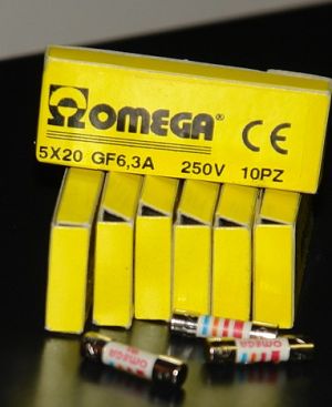 Pojistky Omega 5 x 20 GF 6.3A  250V  10Pz