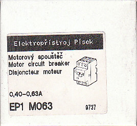  Motor.spouštěč EP1M6,3  0,40-0,63A   (9737)
