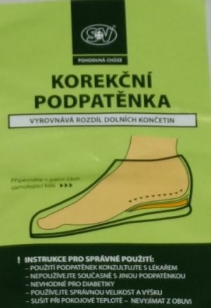 Korekční podpatěnka 017 Velikost obuvi 40 - 42