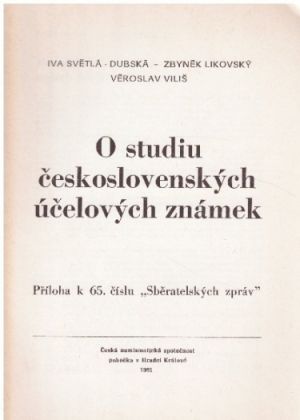 O studiu československých účelových známek..