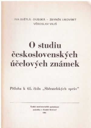 O studiu československých účelových známek..