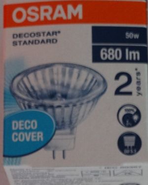 Halogenová žárovka Osram Decostar Standart 50W 680lm.