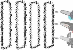 Aicoya 4PCS řetězové pily 4palcové řetězové pily 4palcové pro 4palcovou mini elektrickou akumulátorovou řetězovou pilu