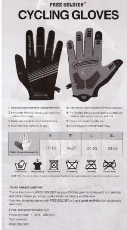 Cyklistické rukavice. Outdoor Full Finger Safety Cycling Gloves: