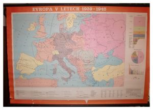 Mapa- Evropa v letech 1939 - 1945