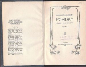 Povídky III,řada II Bjørnstjerne Bjørnson, přeložila Milada Krausová. 1910.