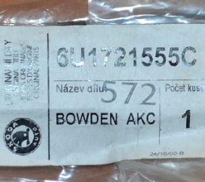 Bowden akcelerace favorit od 8 / 93 / felicia 1.3-karburátor 6U1721555C